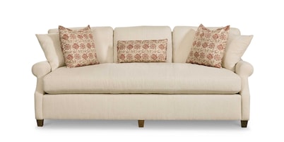 Audrey Roll Arm Bench Seat Sofa with Accent Pillows